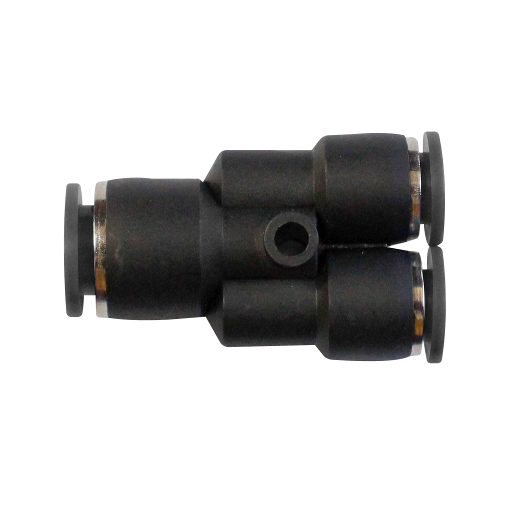 Conector enchufable "Y" manguera central 5/16" derivaciones 1/4" NPT