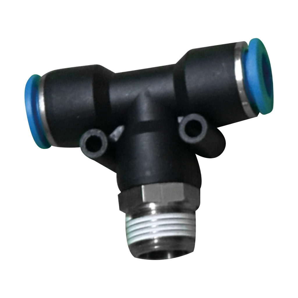 Conector rápido "T" manguera 6 MM cuerda central M5