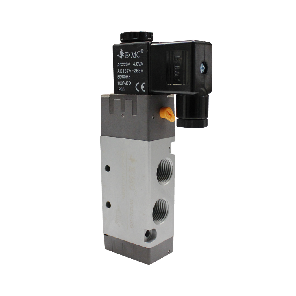 Electroválvula, 5/2, tamaño 3 , 220 VAC puertos 3/8'' NPT