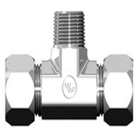 [C2601-04-04-04] Tee unión BITE TYPE con macho NPT al centro