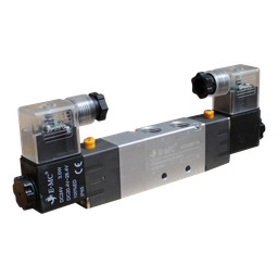 [RV5322P-08E4J] Electroválvula 5/3 doble bobina, Centros a presión, 2 serie, DC24V, Conector transparente 1/4" BSP