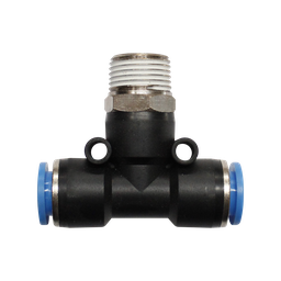 [PT06 1-4] Conector rápido "T" cuerda 1/4" BSP manguera 6 MM
