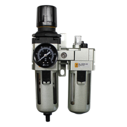 [EC3010-02D5] Combinación Filtro Regulador y Lubricador FRL, manómetro redondo, grado de fitración 25 micras, Tamaño 3, vasos metálicos, 145 PSI, purga autómatica, puertos 1/4" BSP