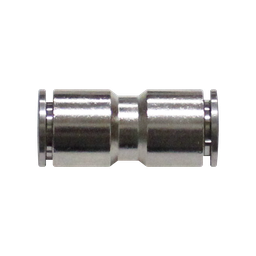 [EMU16-A] Racor rápido recto metálico, latón niquelado, unión manguera-manguera 16mm