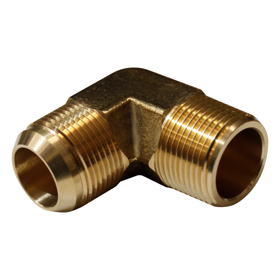 [R-2501-12-12] Codo 90° Laton Macho JIC 37° x Macho NPT 12-12