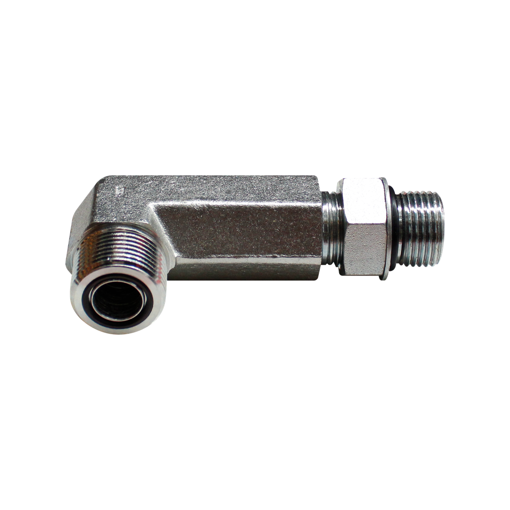 [FS-6801-L-10-10] Codo a 90° Macho cara plana x Macho SAE O-ring Boss LARGO