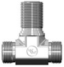 [FS-2703-16-16-16] Tee unión Machos Cara Plana Pasamuros al centro