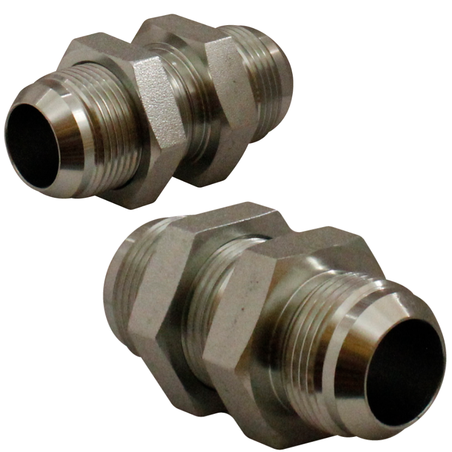 [2700LN-24-24] Pasamuros Macho JIC37° BULKHEAD C/ TUERCA