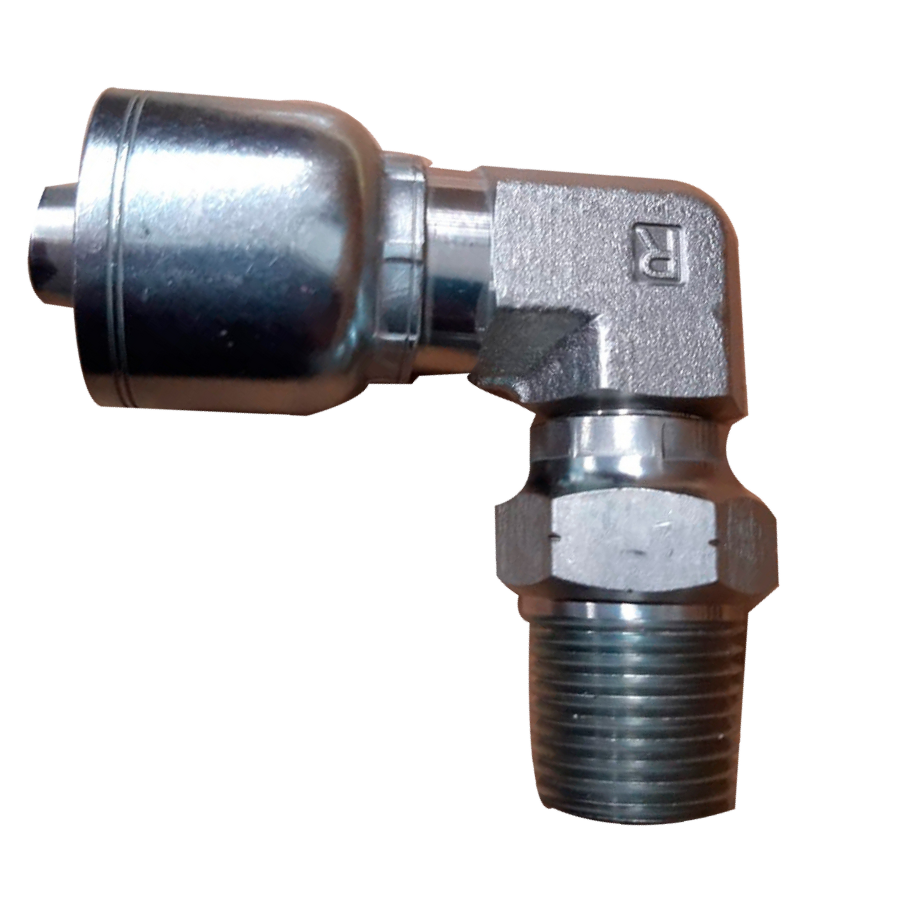 [T2340N-1212] MACHO NPT A 90° GIRATORIO P/2 TRENZAS