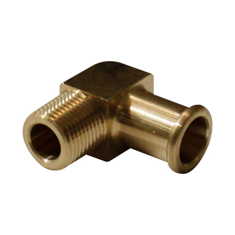 [BB-49-06-02] Espiga lisa con borde burbuja codo a 90° Macho NPT 3/8*1/2