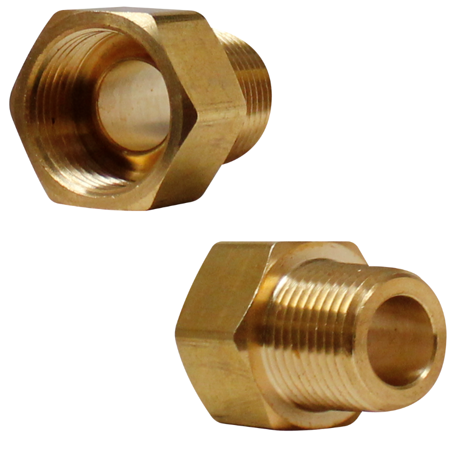 [R-48W-08-04] CONECTOR ABOCINADO INVERTIDO-MACHO 1/2-1/4