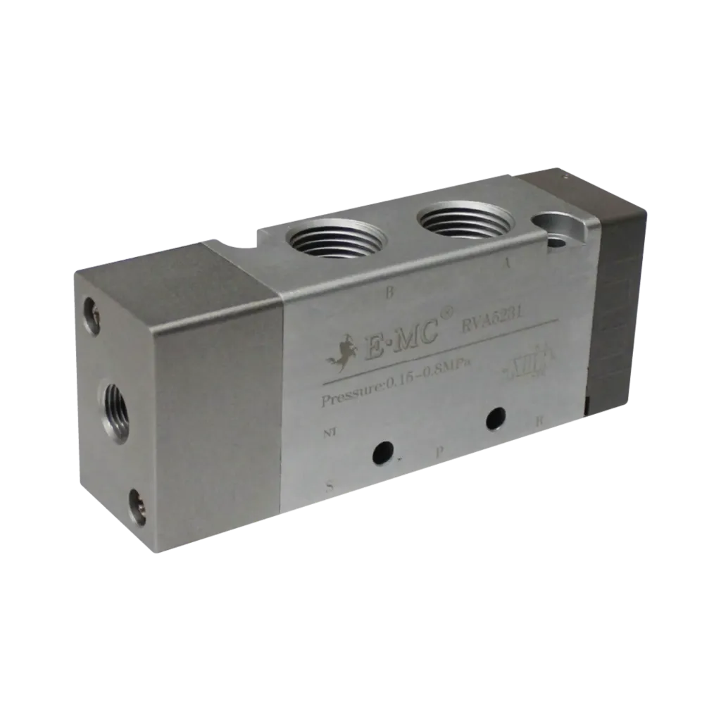 Válvula neumática, 5/2 monoestable, 3 serie, retorno neumático, puertos 1/4" BSP