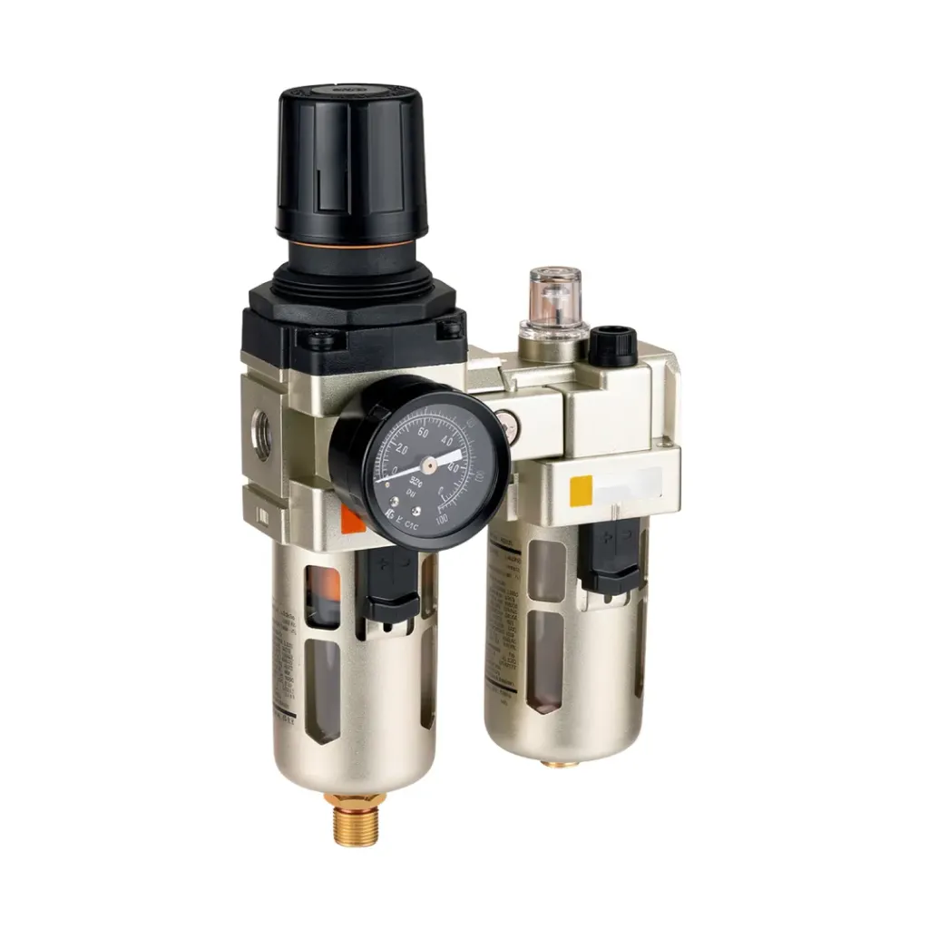 [EC4010-065-T] Combinación Filtro Regulador y Lubricador EC4010-065-T FR.L, 1" NPT, manómetro redondo, Bar/Psi purga manual, 25um
