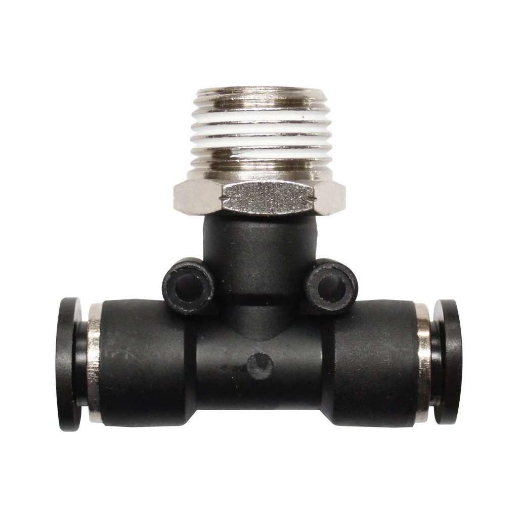 [PB 3-8 1-8] Conector Rapido Tee Macho Al Centro De 3/8 A 1/8