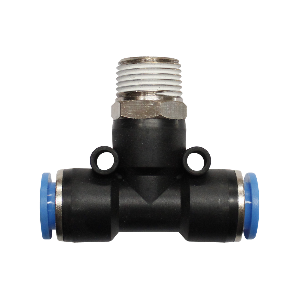 [PT04 1-4] Conector rápido "T" cuerda 1/4" BSP manguera 4 MM