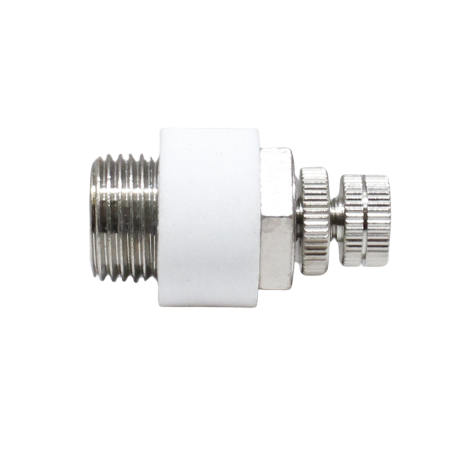 [SPK-08T] Silenciador con regulador de caudal de Latón niquelado 1/4" NPT