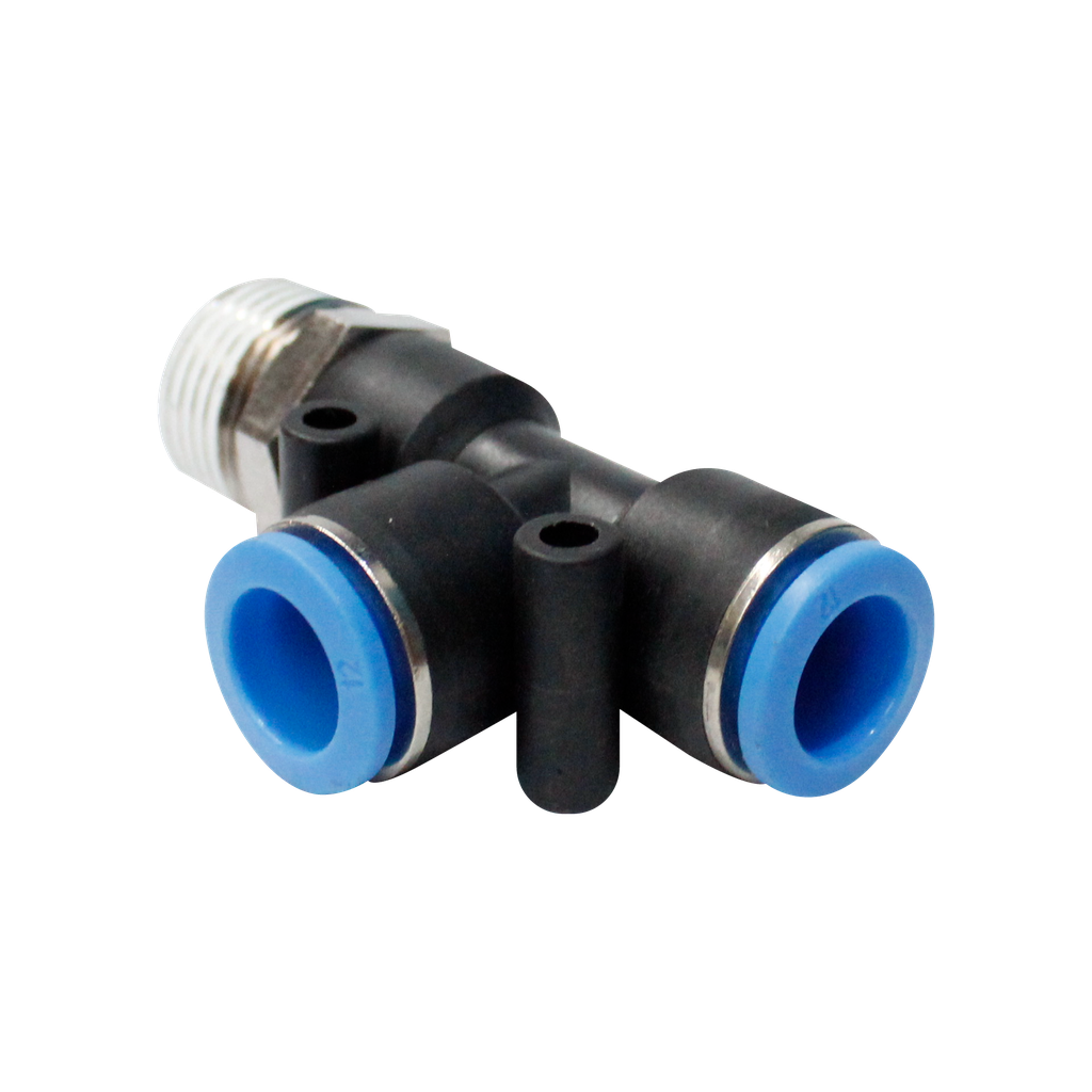 [PST08 1-8] Conector rápido "T" cuerda lateral 1/8" BSP manguera 8 MM