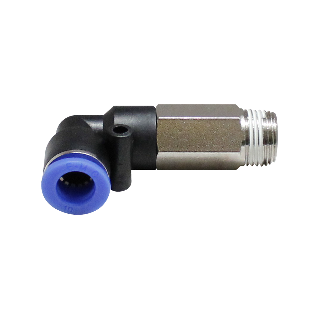 [PLL 1-2 1-2] Conector Rapido en codo a 90° Largo Macho manguera 1/2" X 1/2" NPT