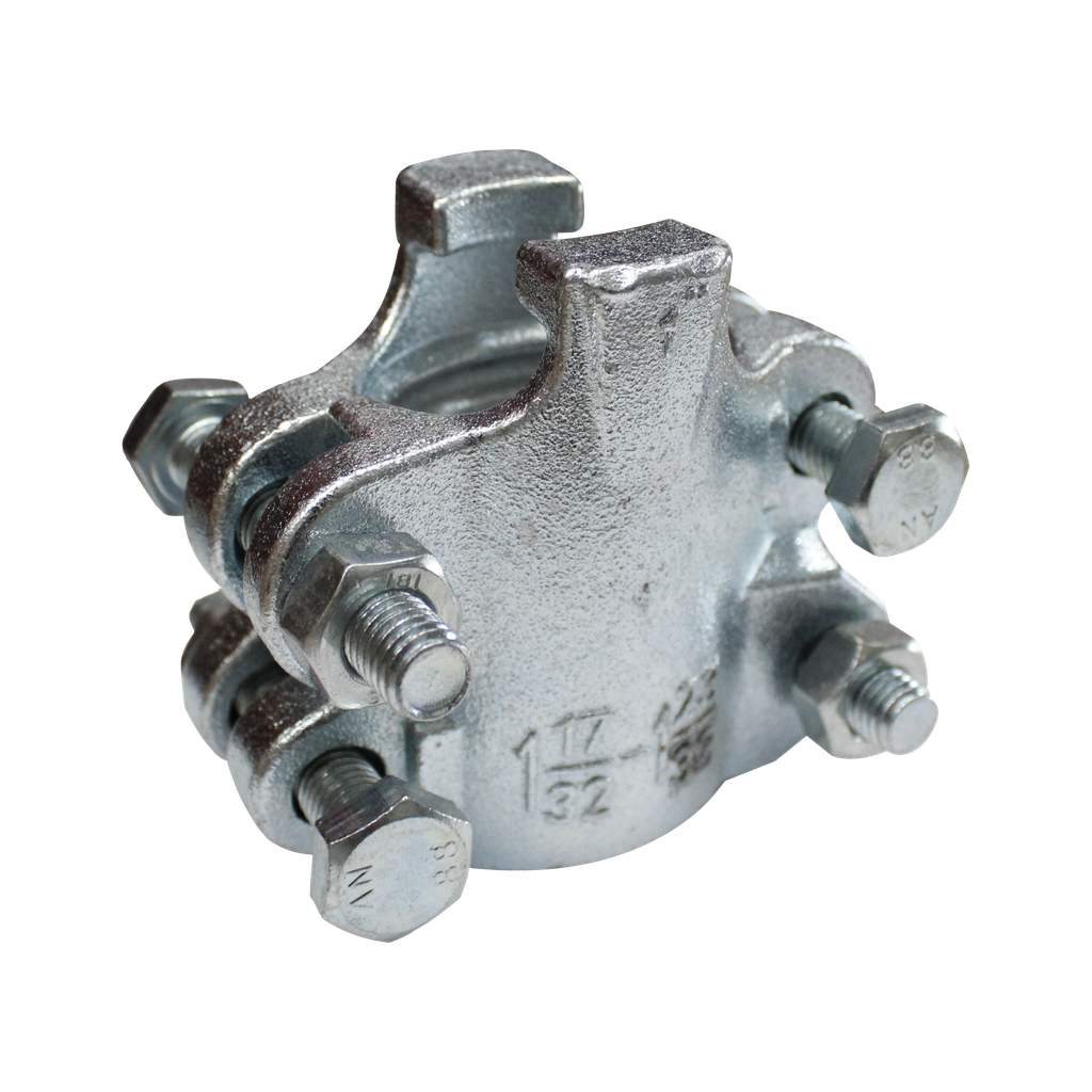 [TX-IC-007] ABRAZADERA DE CONCHA C/ 4 TORNILLOS 2 1-2"