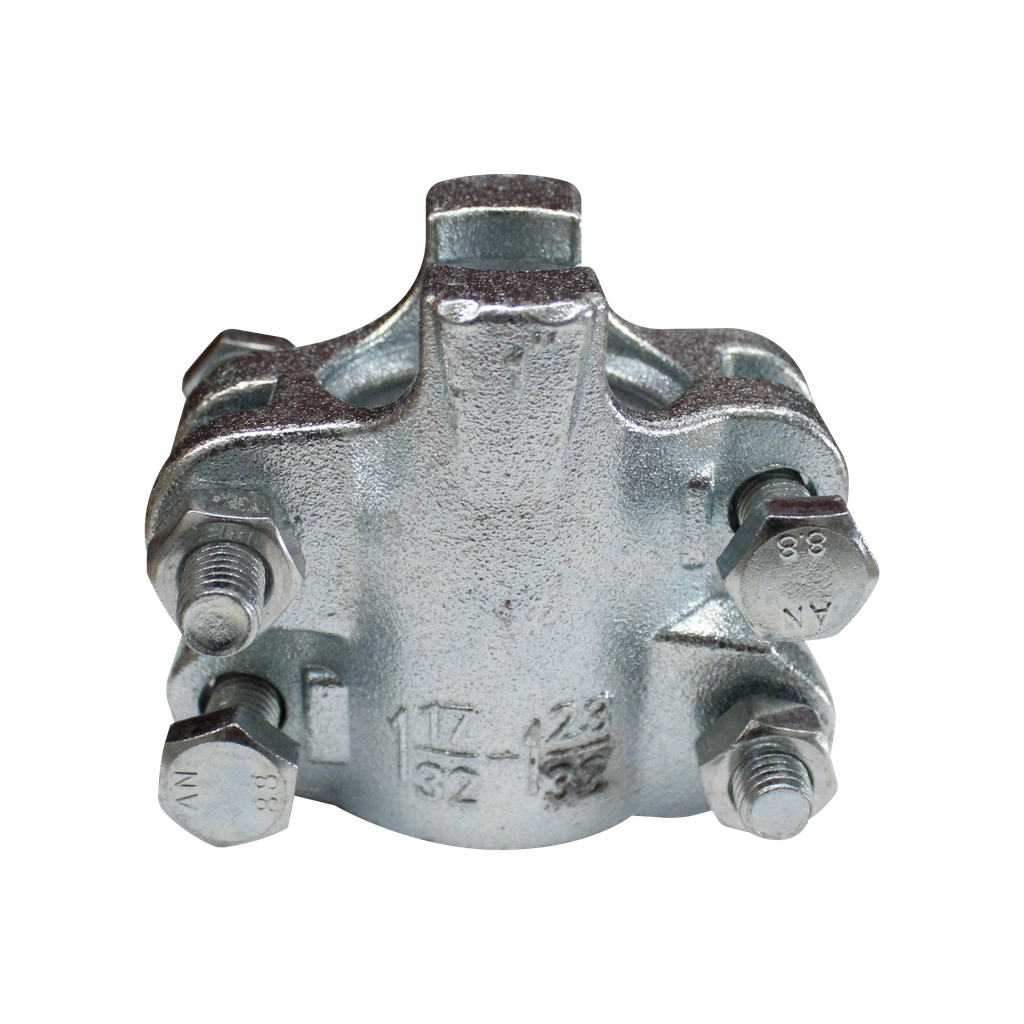 [TX-IC-008] ABRAZADERA DE CONCHA C/ 4 TORNILLOS 3"