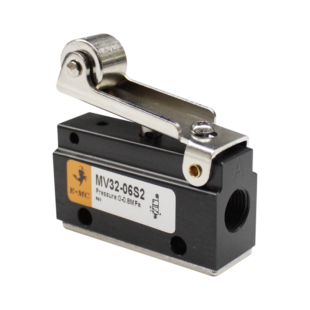 [EMV322R] Válvula 3/2, tamaño 3, acccionamiento mediante rodillo puertos 1/4" BSP