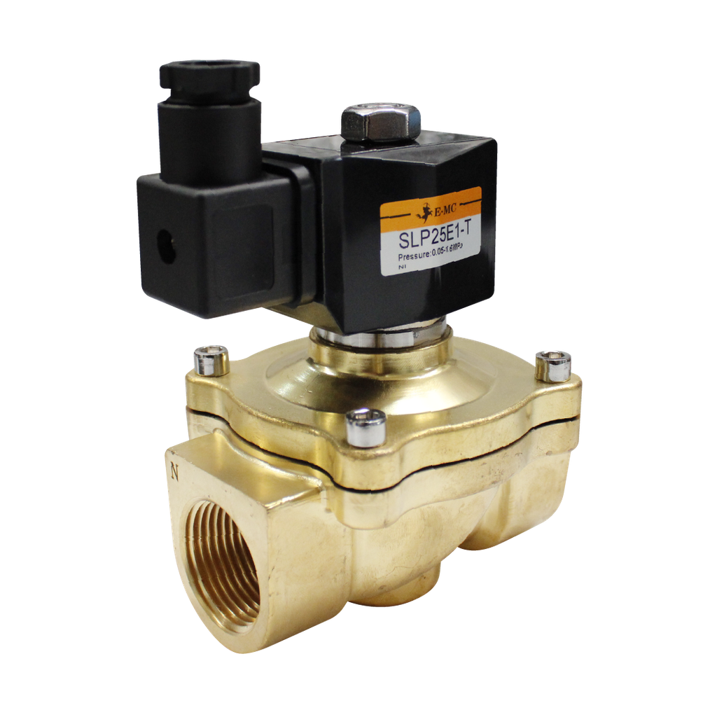 [SLP25E1-T] Válvula Solenoide 2/2 N.C., 110 VAC, para fluidos: aire,gas, agua caliente y aceites no corrosivos 20 cts, presión y temperatura "revisar en hoja de datos técnicos"1'' NPT