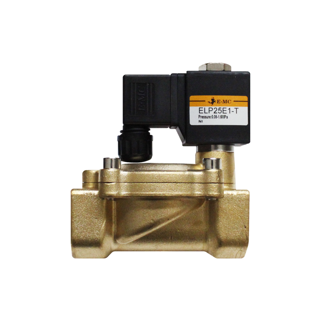 [ELP25E1-T] Válvula Solenoide, N.C,para fluidos: aire ,aceite, agua y agua caliente, presión de trabajo 25 bar, temperatura de trabajo -20 a 80 °C, 110 VAC 1''NPT