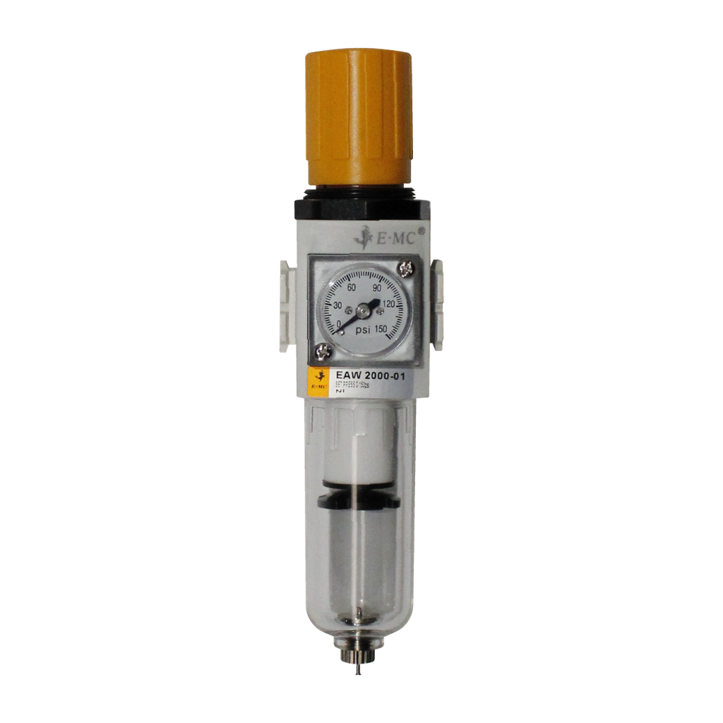 [EAW2000-02F3] Unidad Filtro y regulador FR, tamaño 2, manómetro redondo, 10 Bar/145 Psi, pruga manual 1/4'' BSP