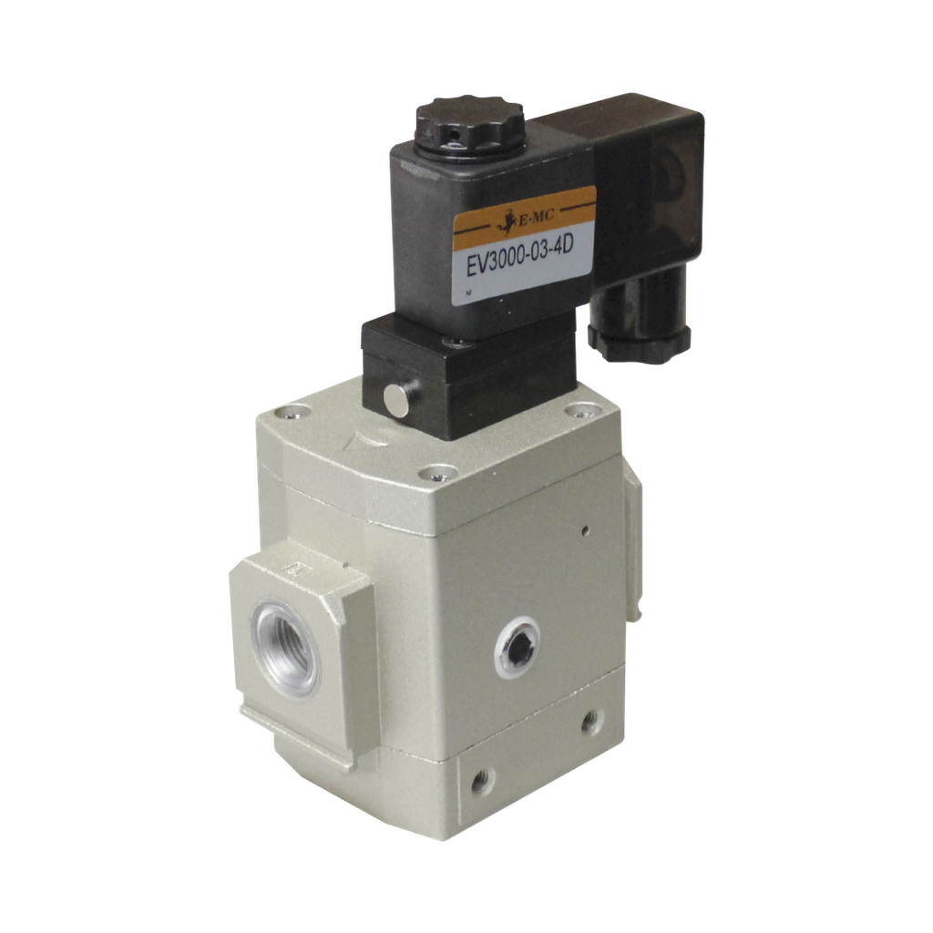 [EV3000-03-4D] Válvula de arranque progresivo para alimentación de aire lento, tamaño 3, 24VDC, montaje tipo DIN, sin manómetro puertos 3/8'' BSP