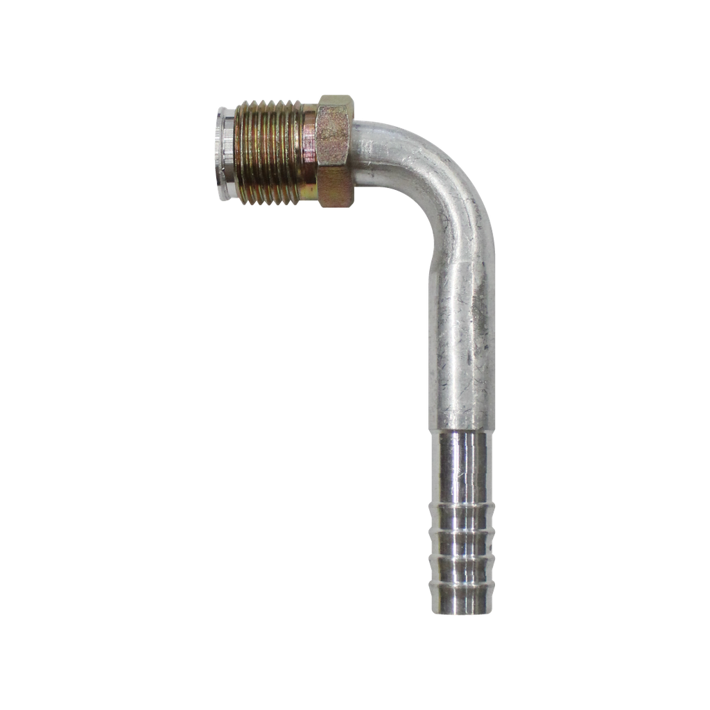Espiga de aluminio a 90° para aire acondicionado 3/8
