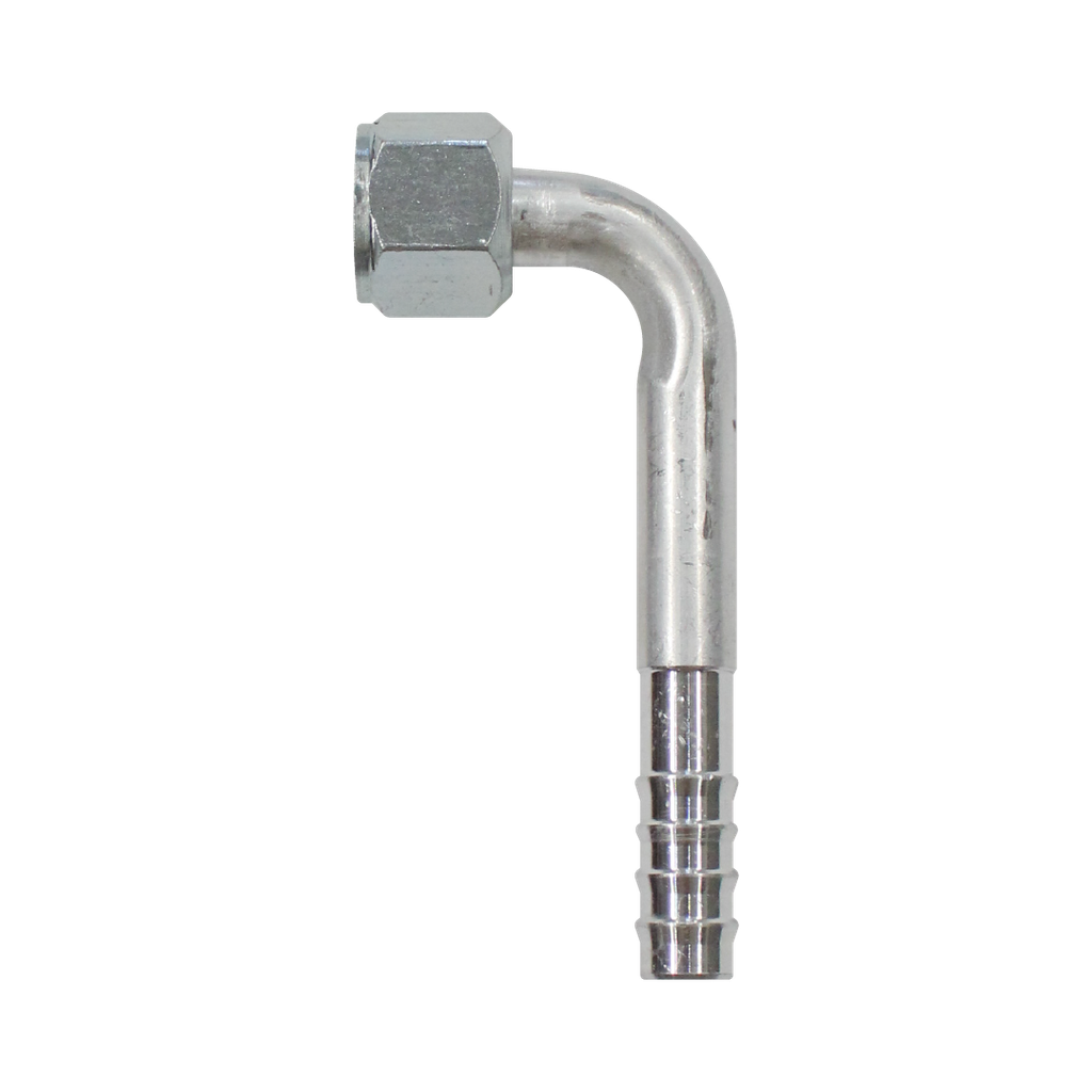 Espiga de Aluminio 3/8 a 90° abocino hembra 5/8-18UNF