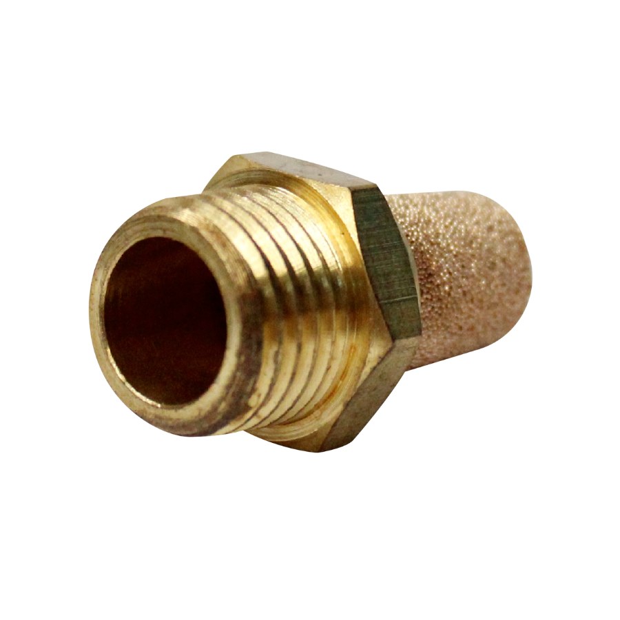 [STN-08] Silenciador Sinterizado Rosca NPT 1/4"  Material Latón / Bronce
