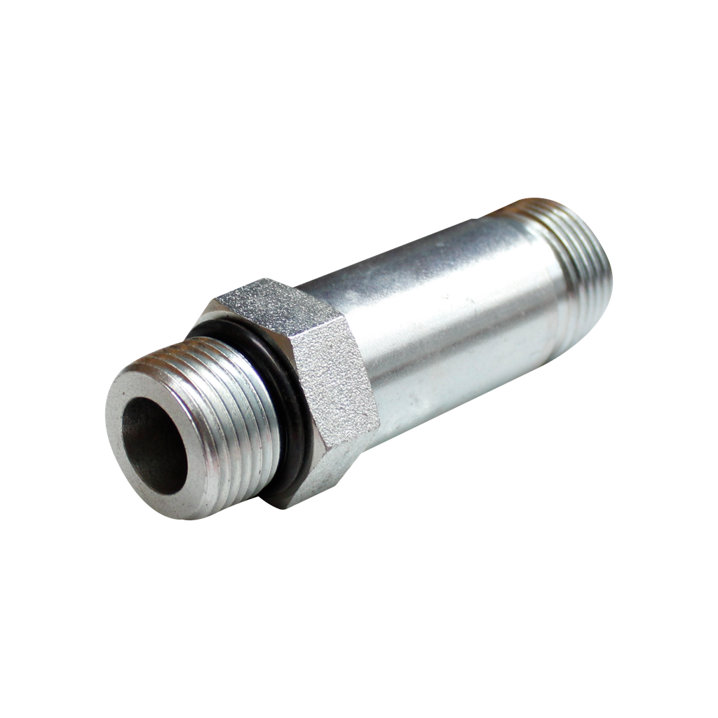 [FS-6400-L-04-04] Macho cara plana (ORFS) x Macho SAE O-ring Boss LARGO