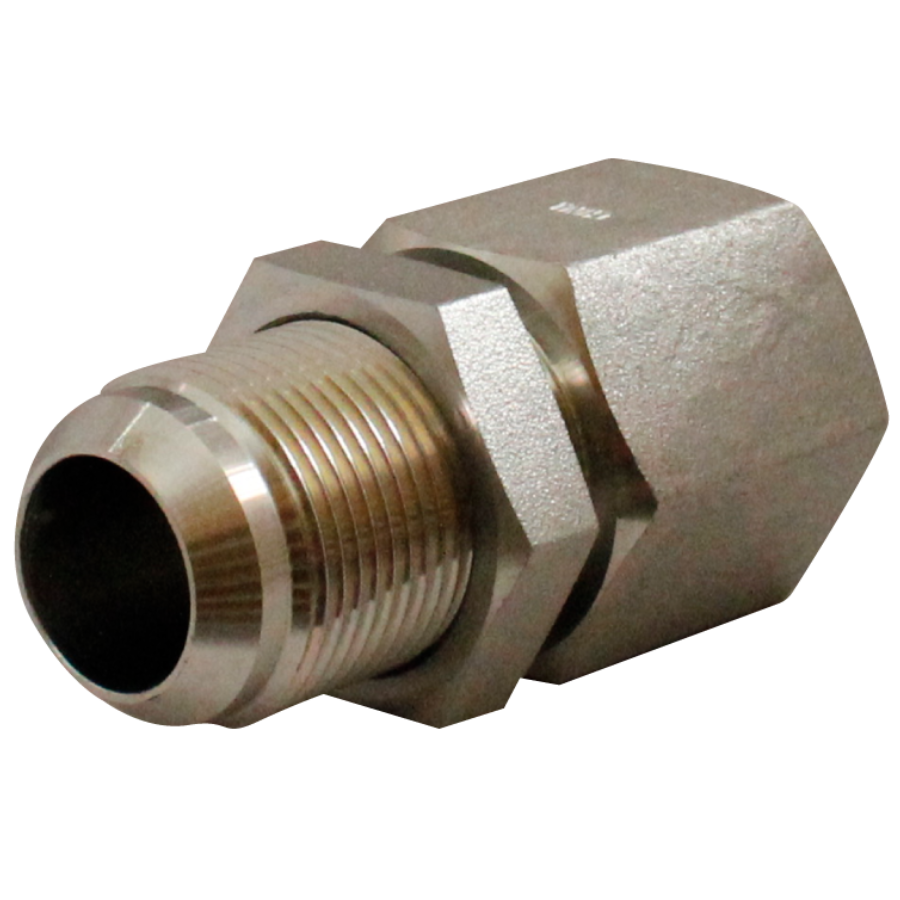 [2705LN-04-04] Conector JIC 37° pasamuros con Tuerca-Hembra NPT 