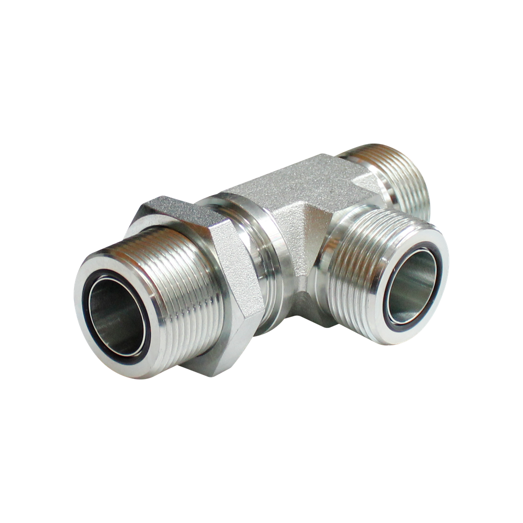 [FS-2704-LN-04-04-04-O] Tee unión Machos Cara Plana Pasamuros lateral con Tuerca