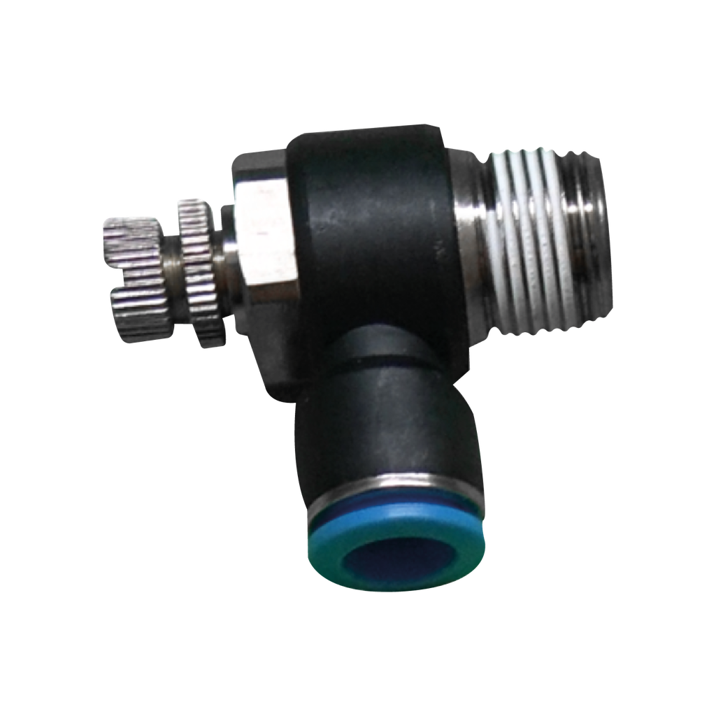 [SC06 1-8] VALVULA REGULADORA DE FLUJO EN CODO DE 6MM A 1/8